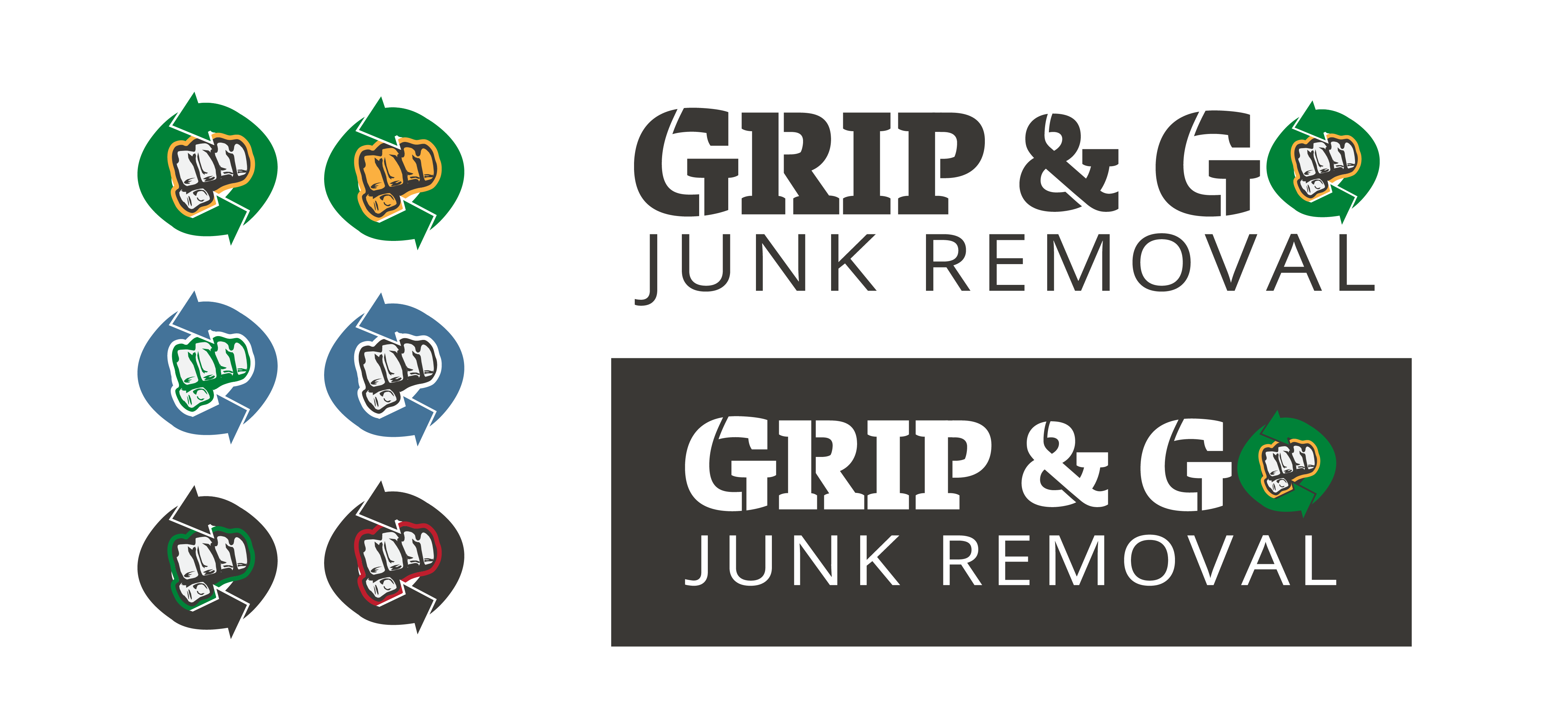 graphic web website design grip and go junk removal demolition